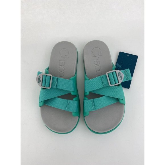 Chaco Chillos Slide Teal Women's Slides Sandals Z Strap Adjustable Blue Green - Picture 6 of 9